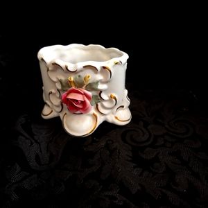 Dresden 252 Applied Rose Porcelain Knack Decor